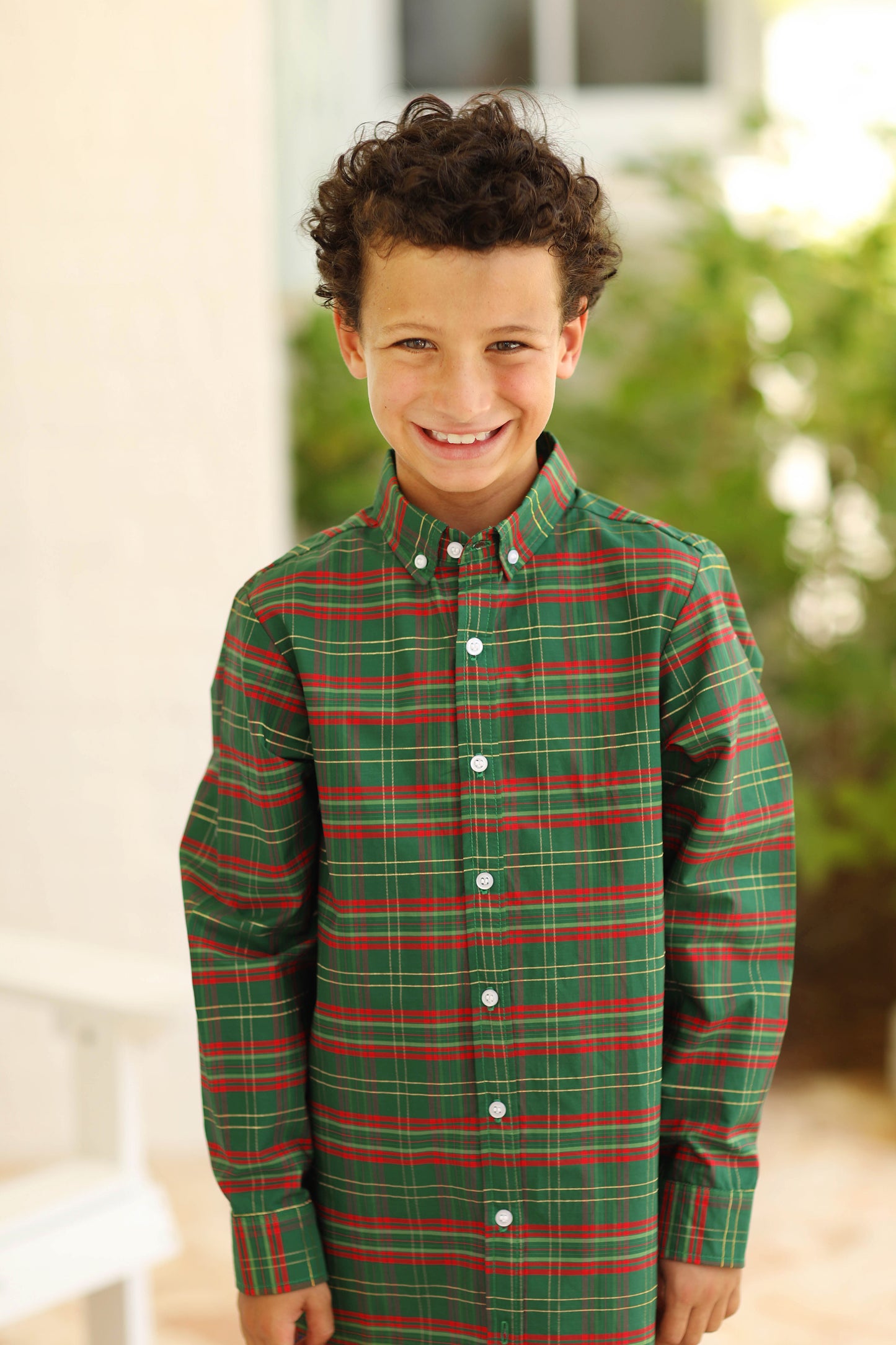 Green Plaid Button Down Shirt