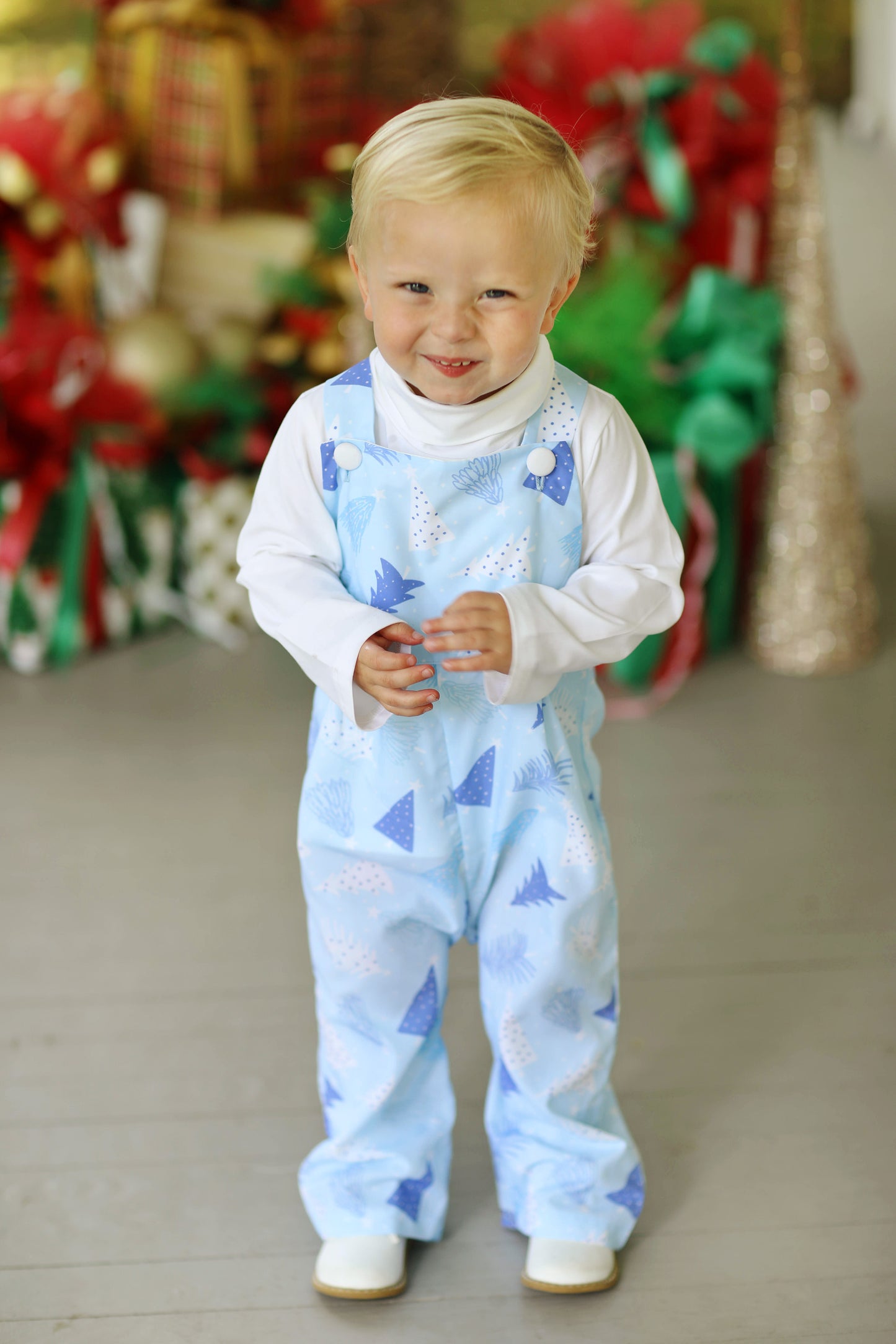 Blue Christmas Tree Print Longall