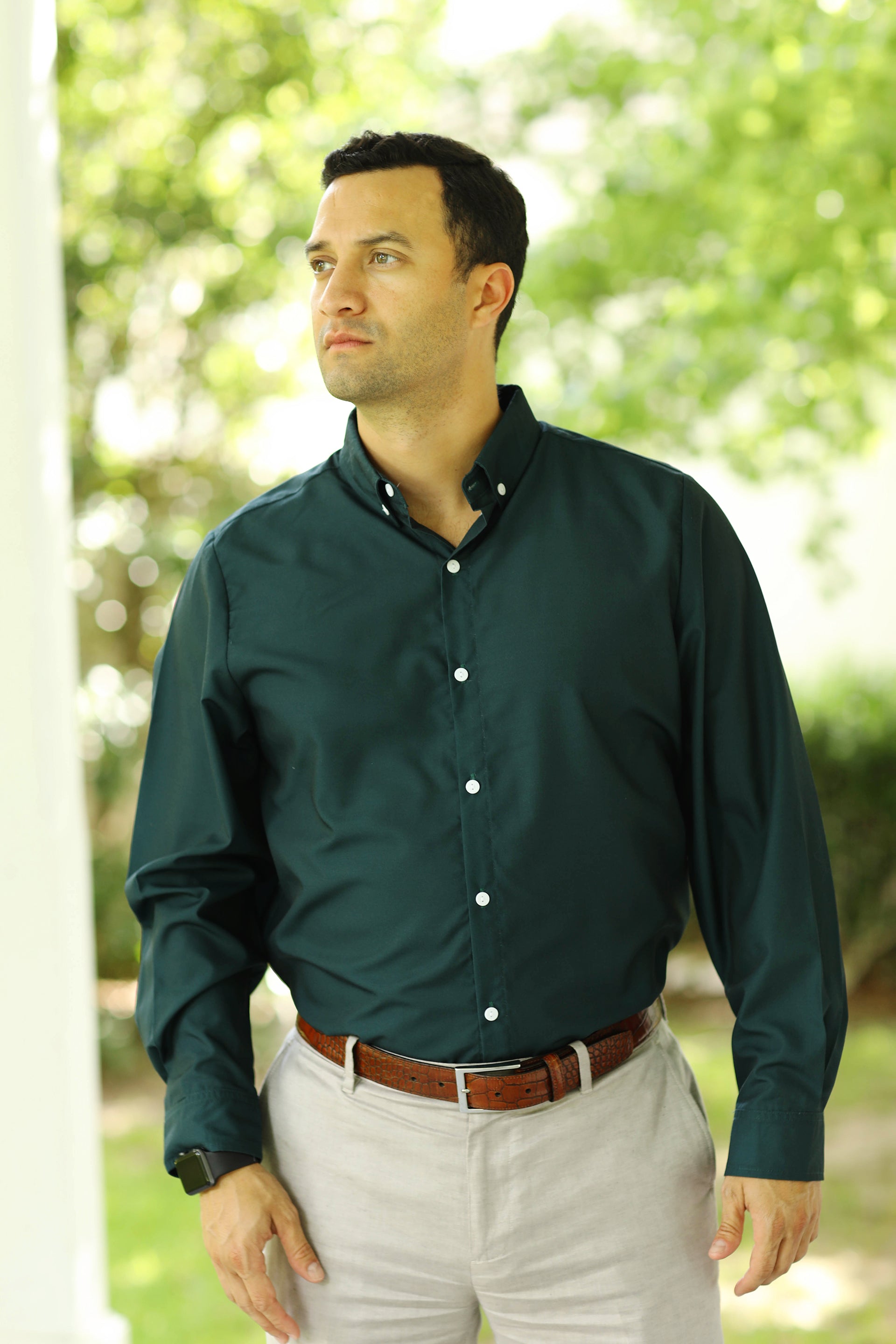 Short Sleeve Button Emerald Green Button Up Shirt Mens Satin Shirt