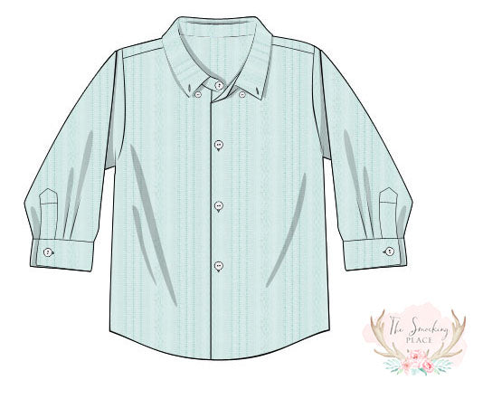 Blue Linen Button Down Collard Shirt