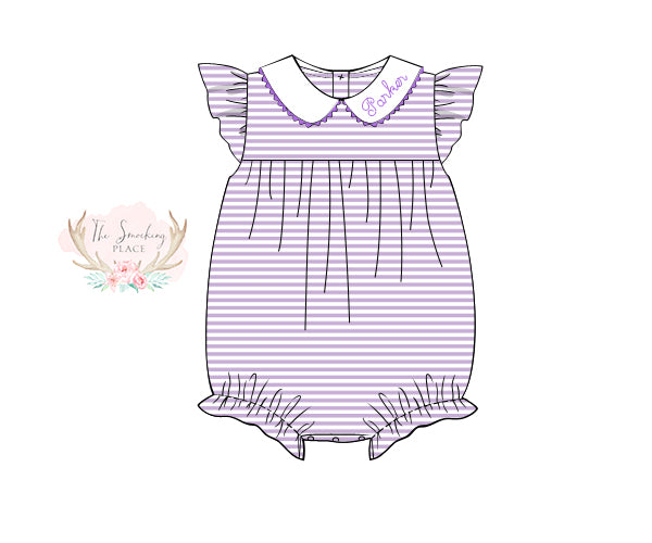 Lavender Stripe Knit Angel Wing Bubble
