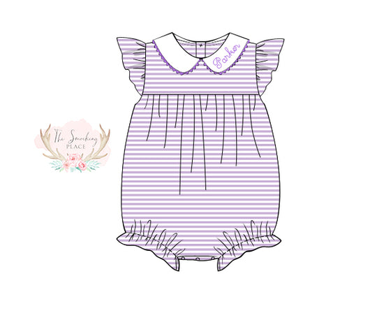 Lavender Stripe Knit Angel Wing Bubble