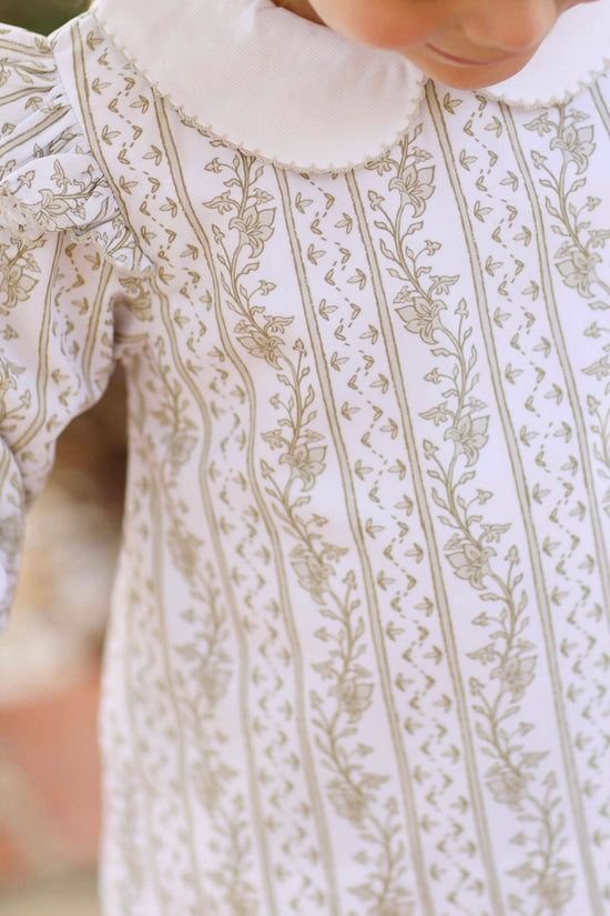 Fall Floral Ruffle Angel Wing Dress