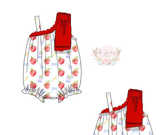 Apple Bow Print Red Bow Bubble