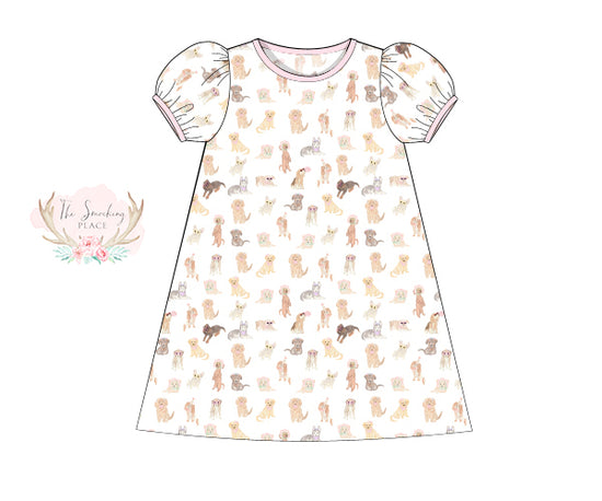 Girl Puppies Knit Dress