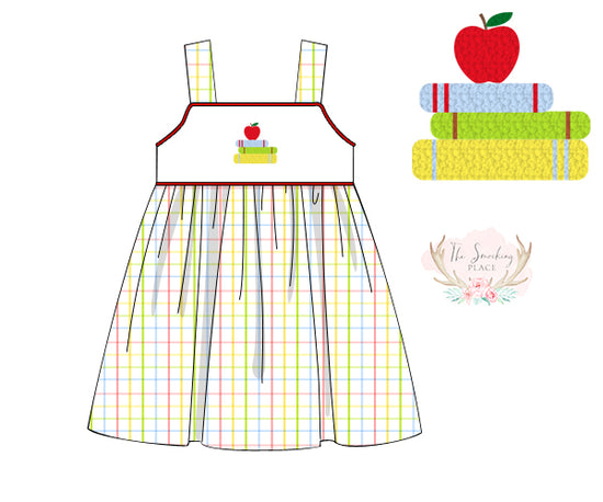 Apple Books French Knot Knit Multi Color Windowpane Dress