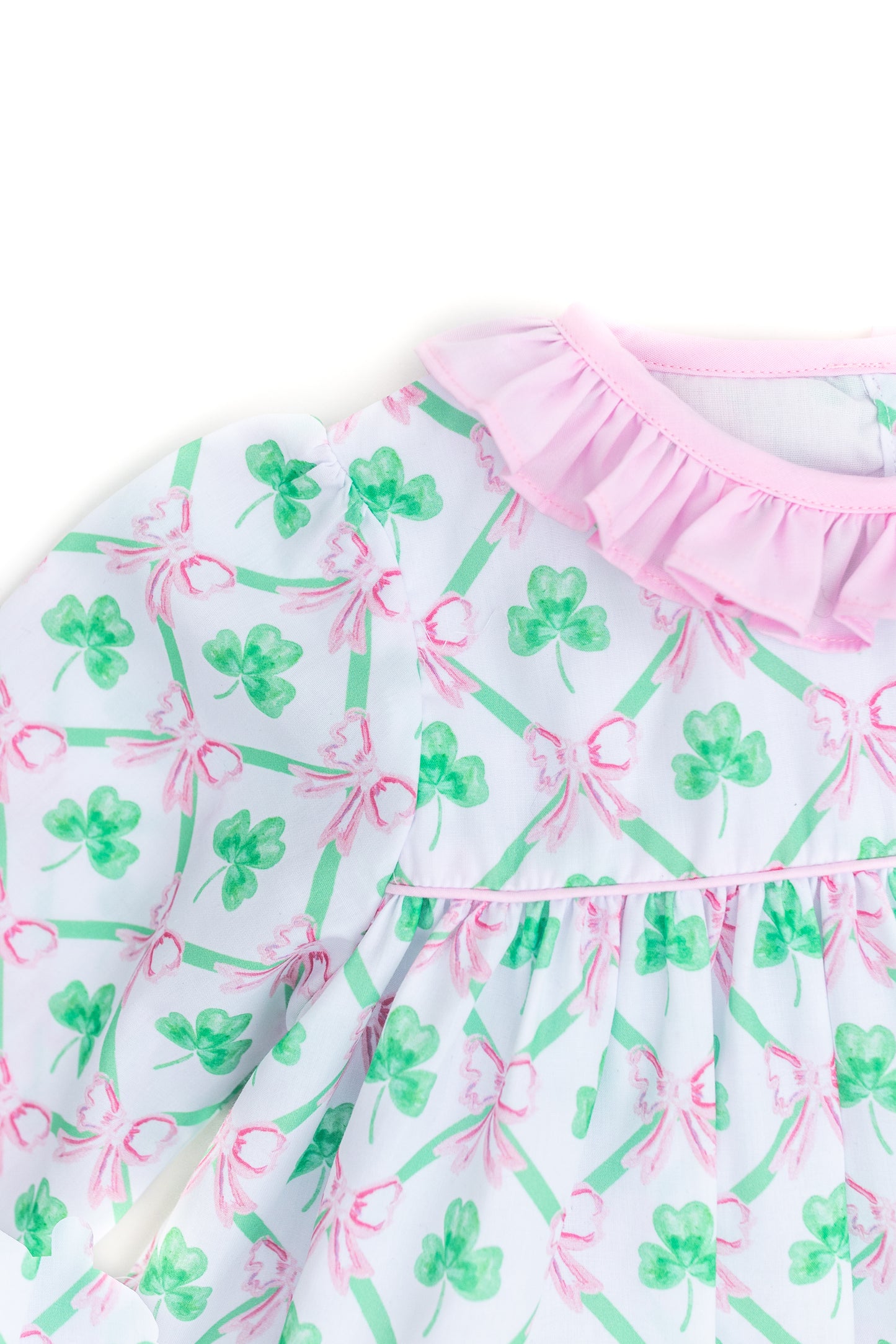 St. Patrick's Watercolor Print Ruffle Collar Dress
