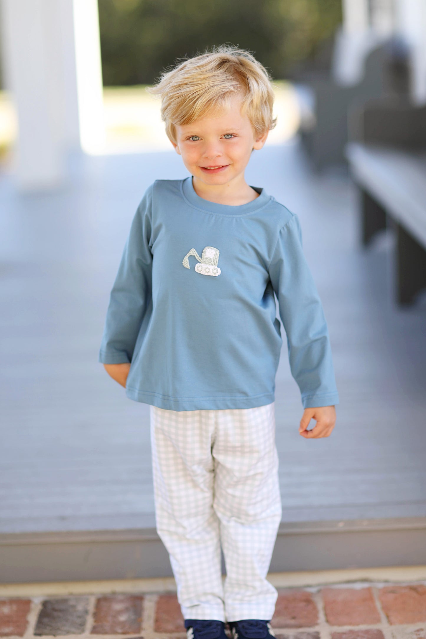 Digger French Knot Slate Knit Pant Set