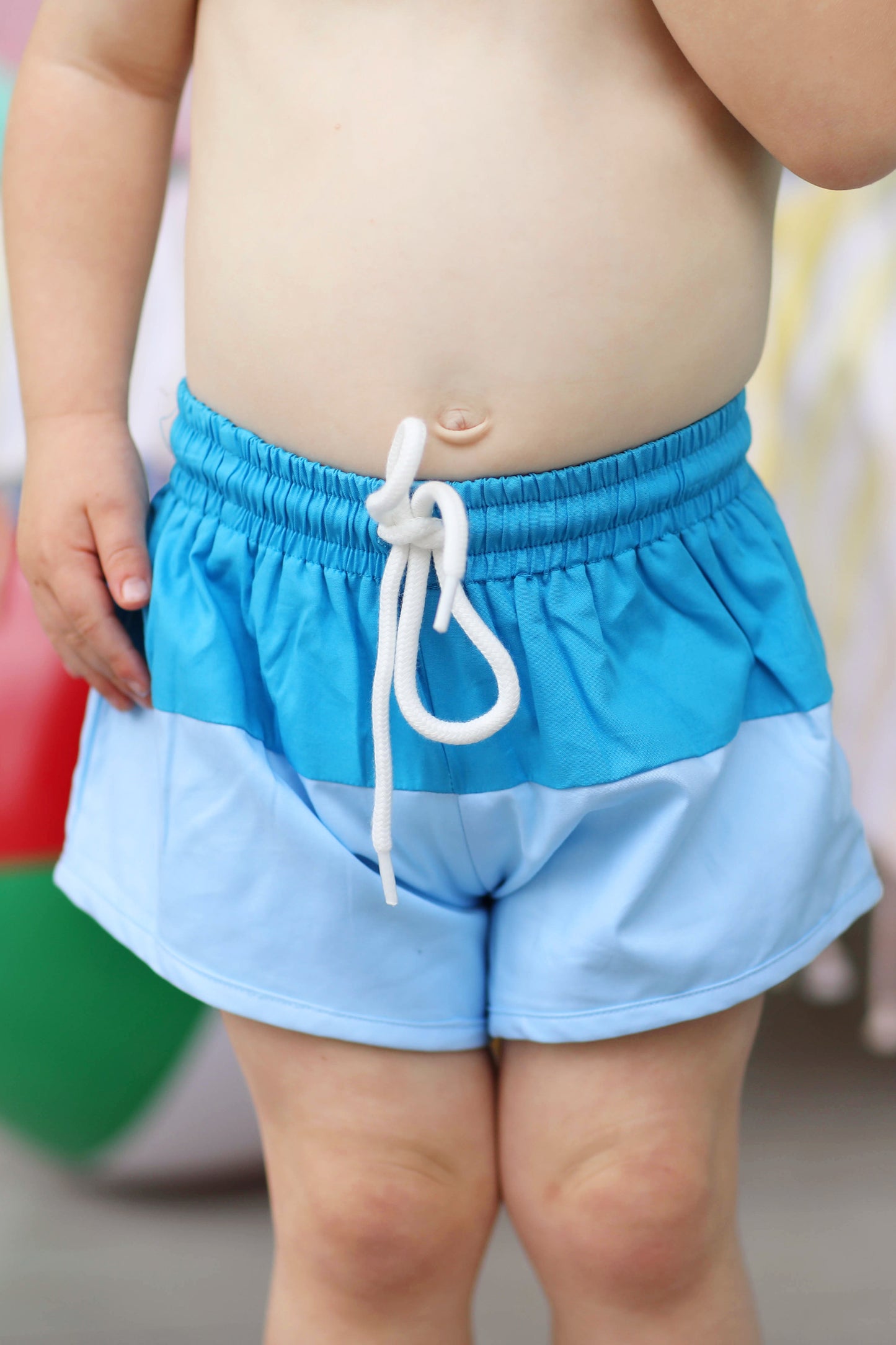 Blue Ombre Shortie Swim Shorts