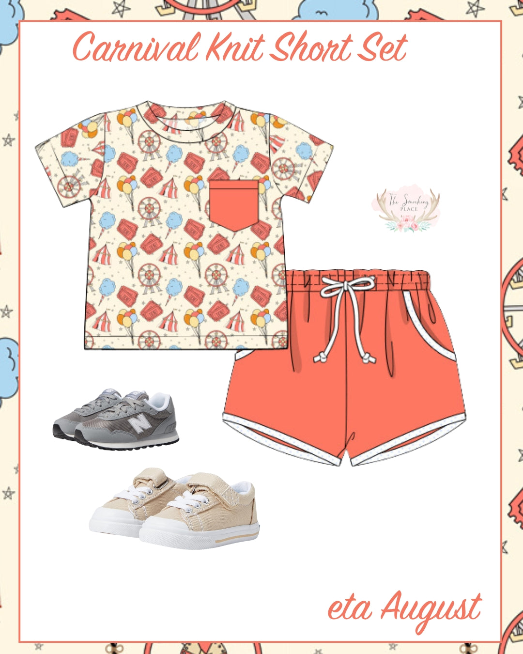 Carnival Print Boy Knit Short Set