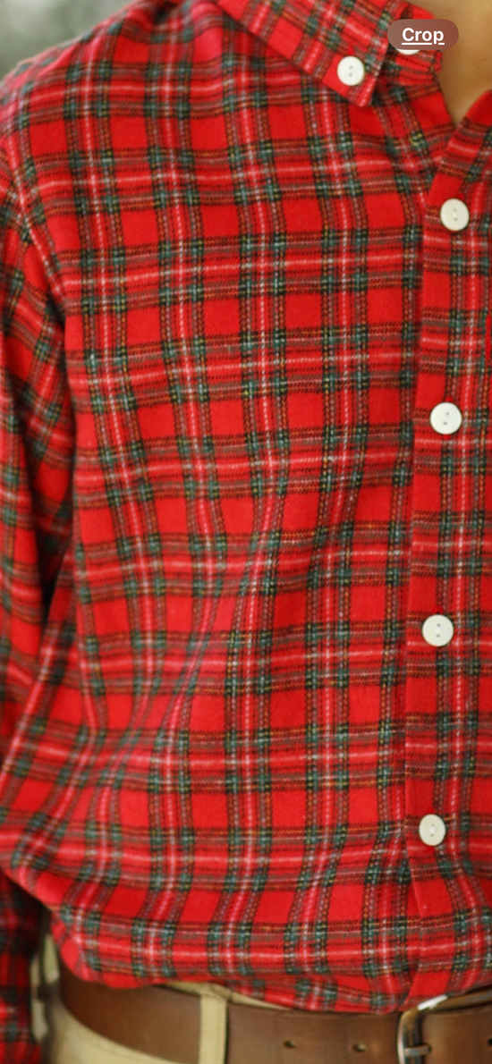 Red Tartan Button Down Mens Shirt