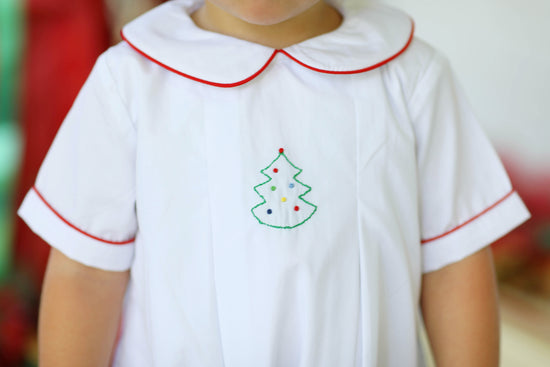 Christmas Tree Shadow Embroidered Collared Bubble