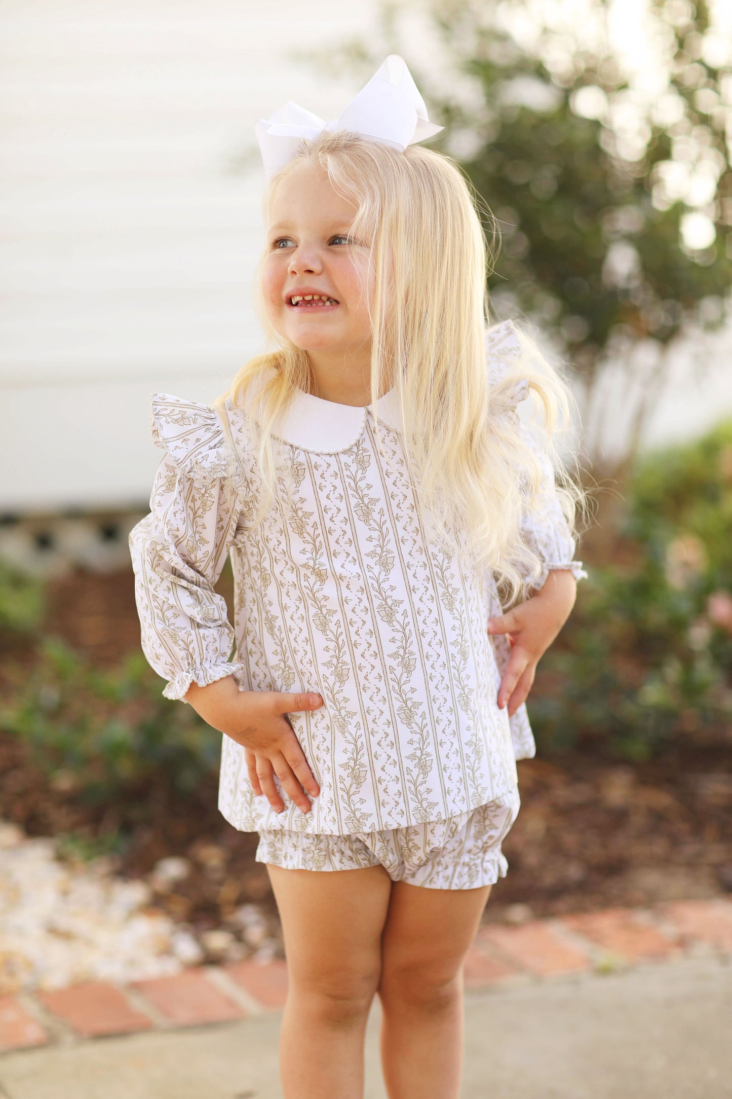 Fall Floral Ruffle Angel Wing Bloomer Set