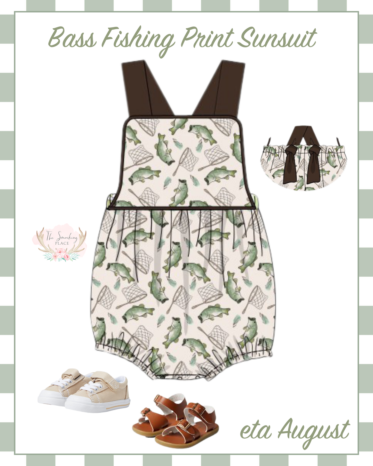 Bass Fishing Print Sunsuit