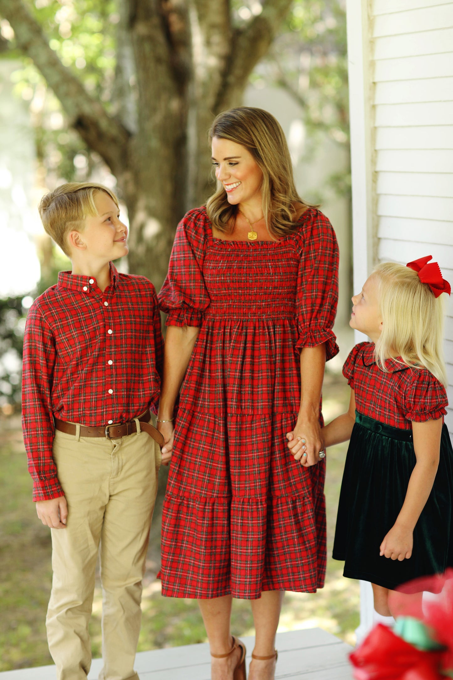 Red Tartan Button Down Boy Shirt