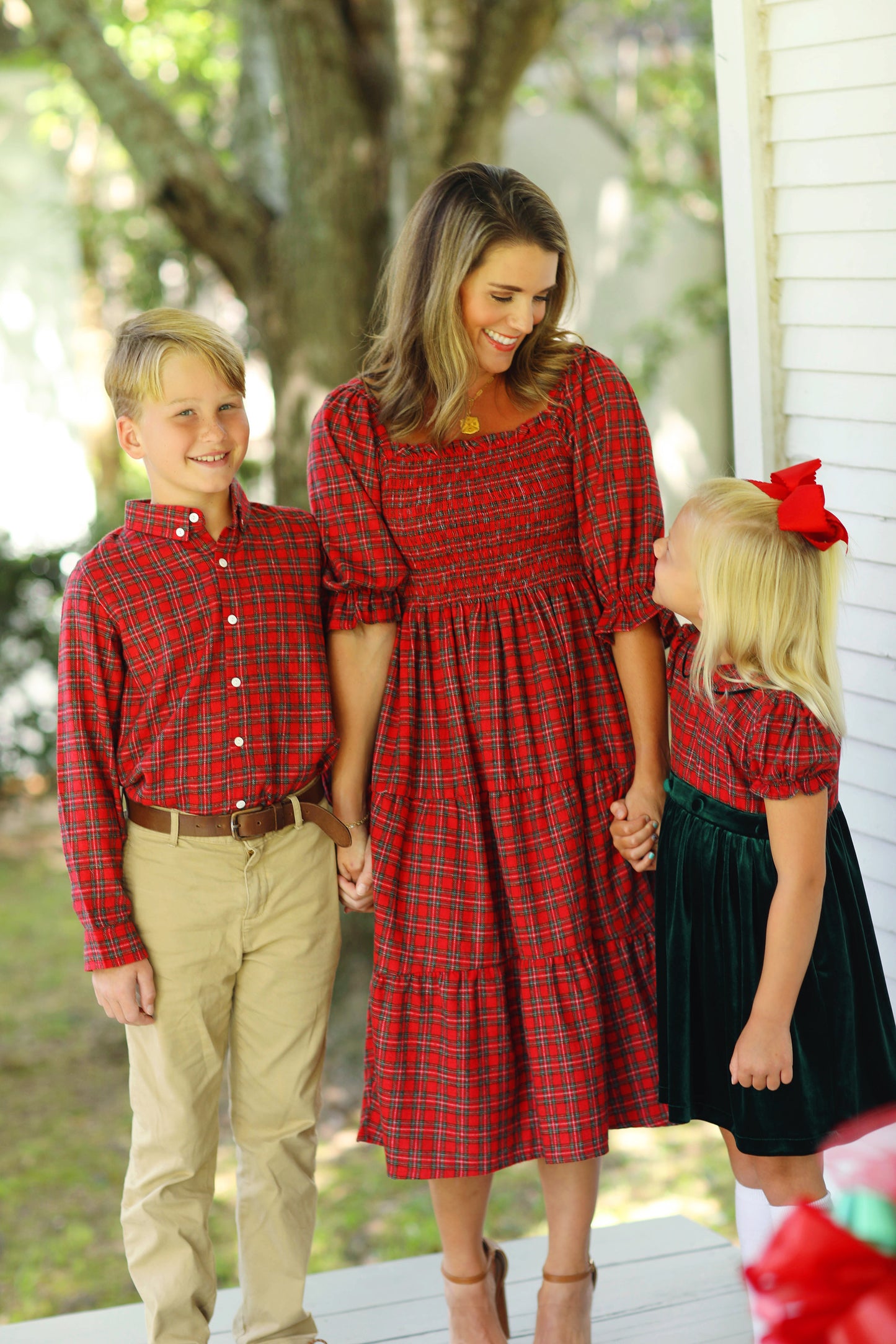 Red Tartan Ladies Smocked Dress