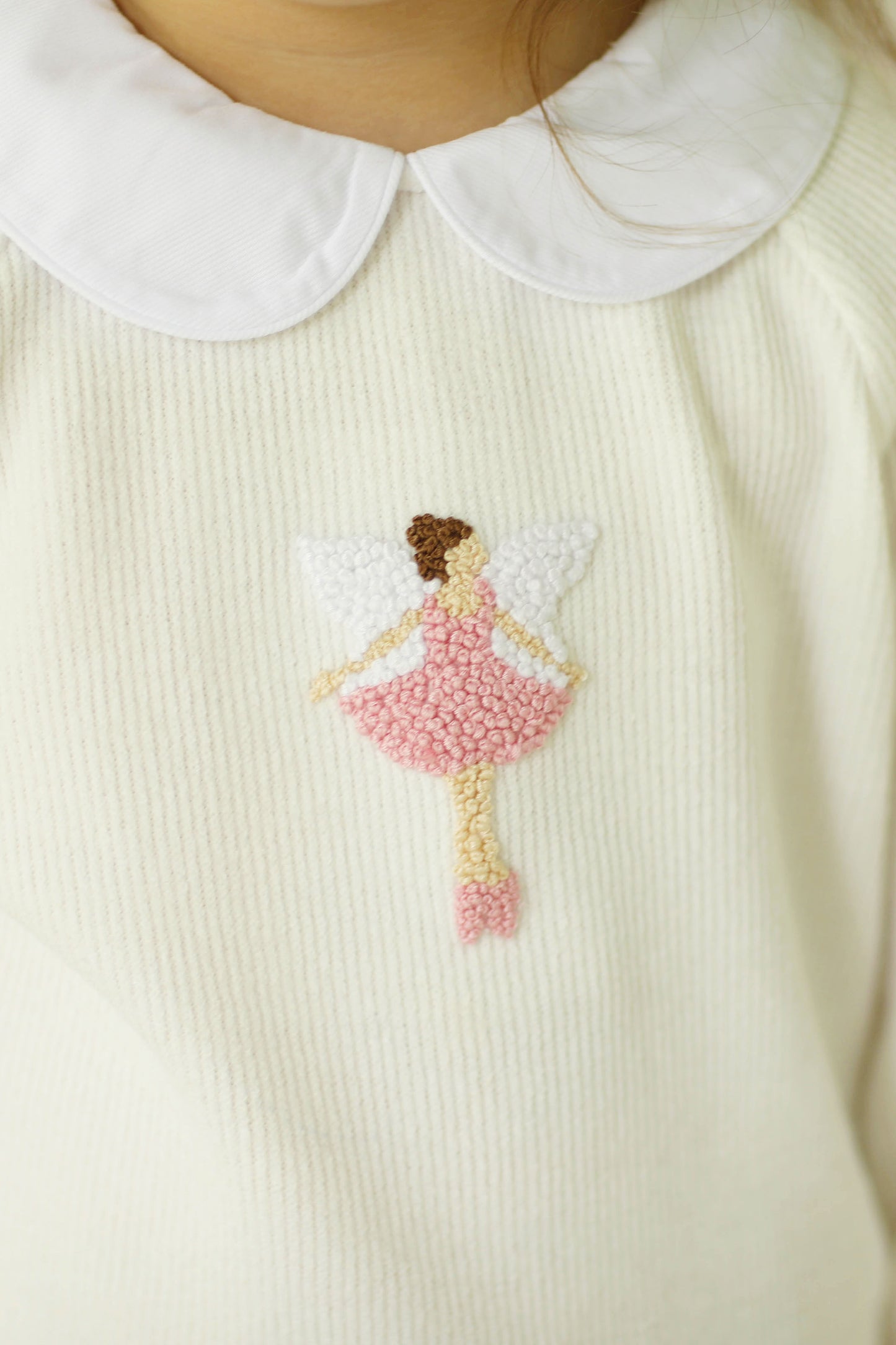Sugarplum Fairy French Knot Ivory Sweater Bubble Pant Set