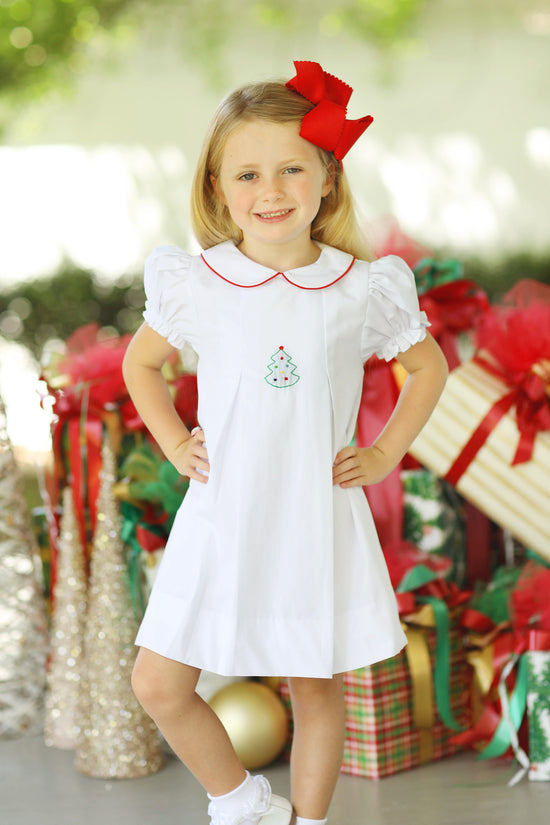 Christmas Tree Shadow Embroidered Dress