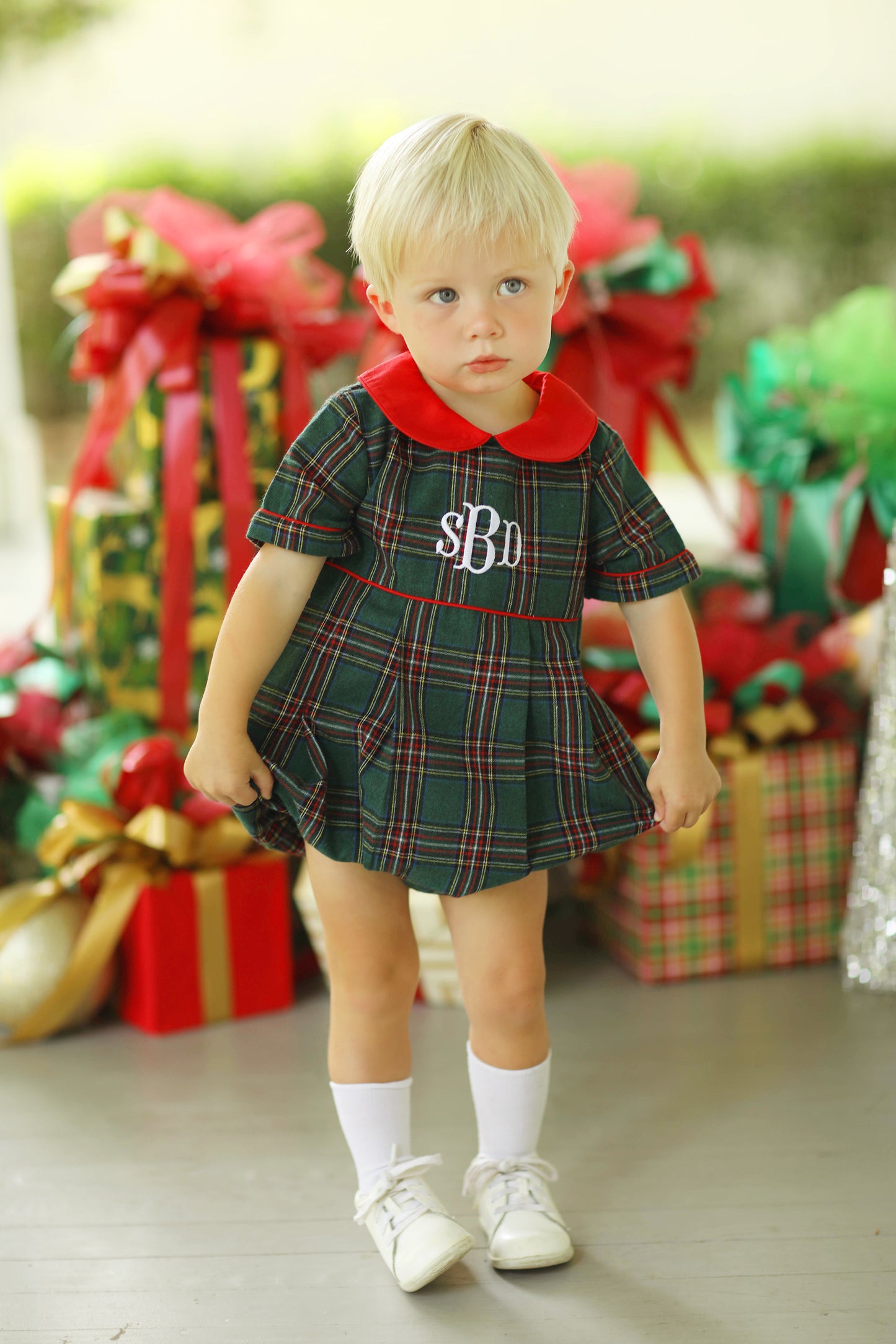 Green Tartan Collared Bubble