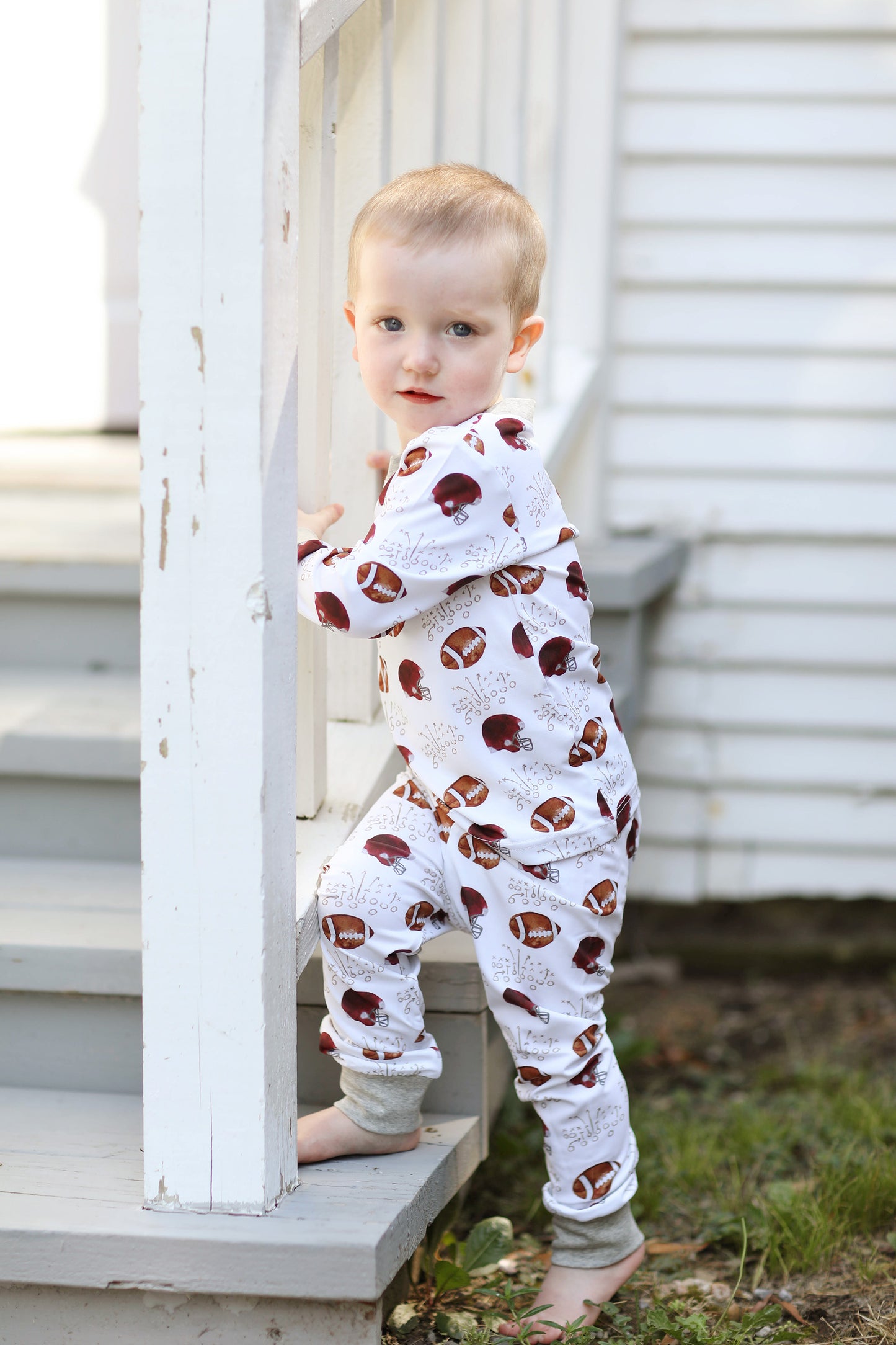 Maroon Football Print Pajamas