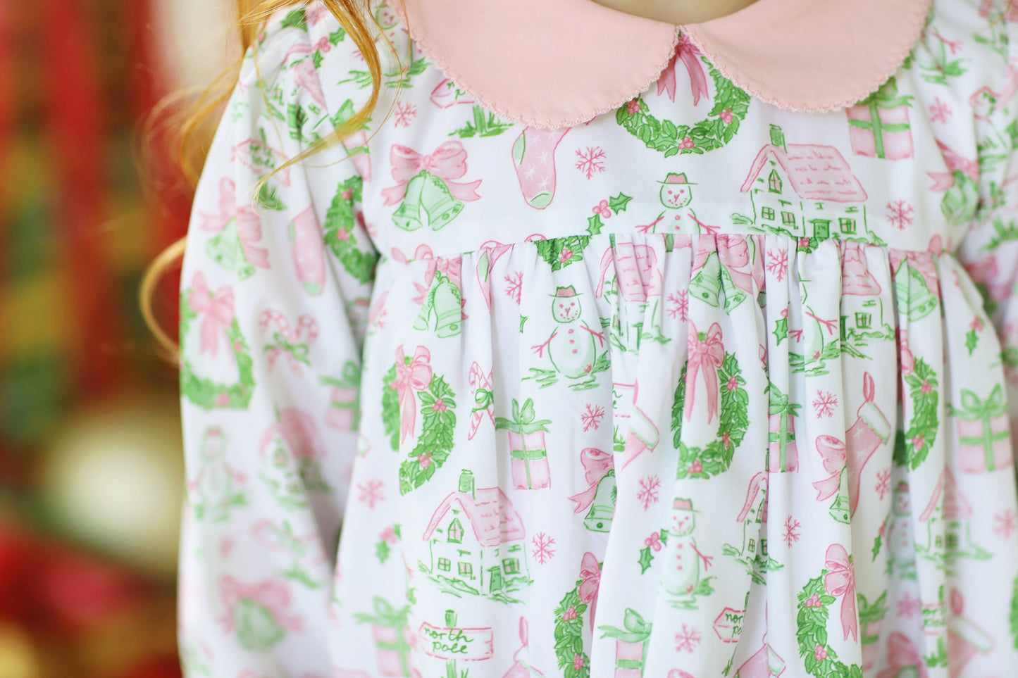 Pink Christmas Toile Legging Set