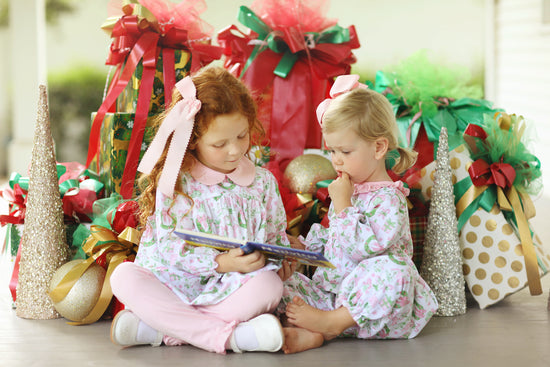 Pink Christmas Toile Ruffle Bubble