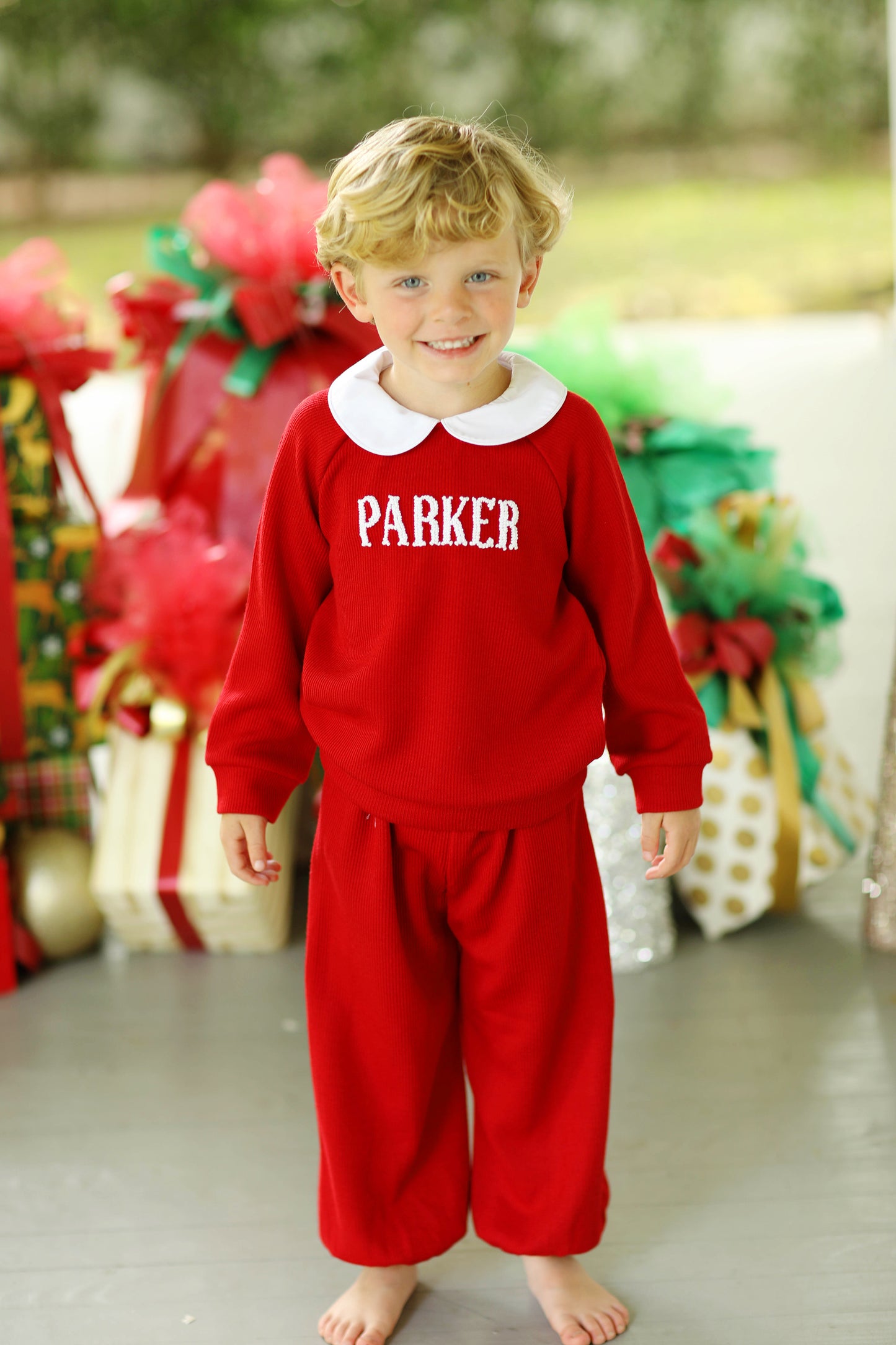 Red Sweater Bubble Pant Set