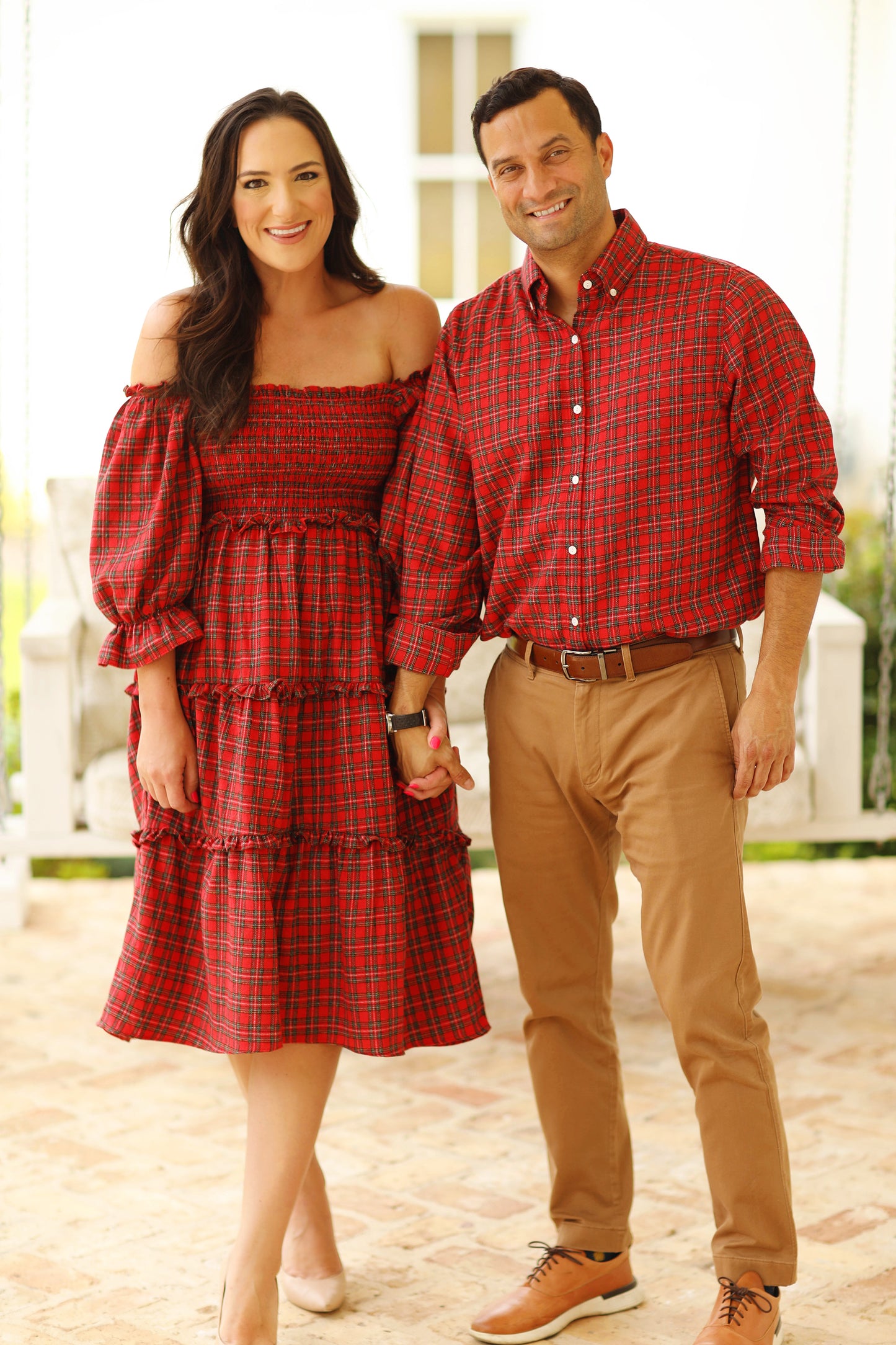 Red Tartan Men's Button Down Shirt