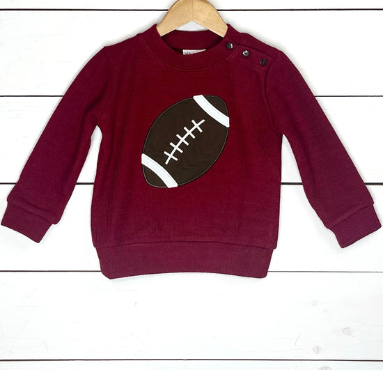 Football Applique Maroon Sweater