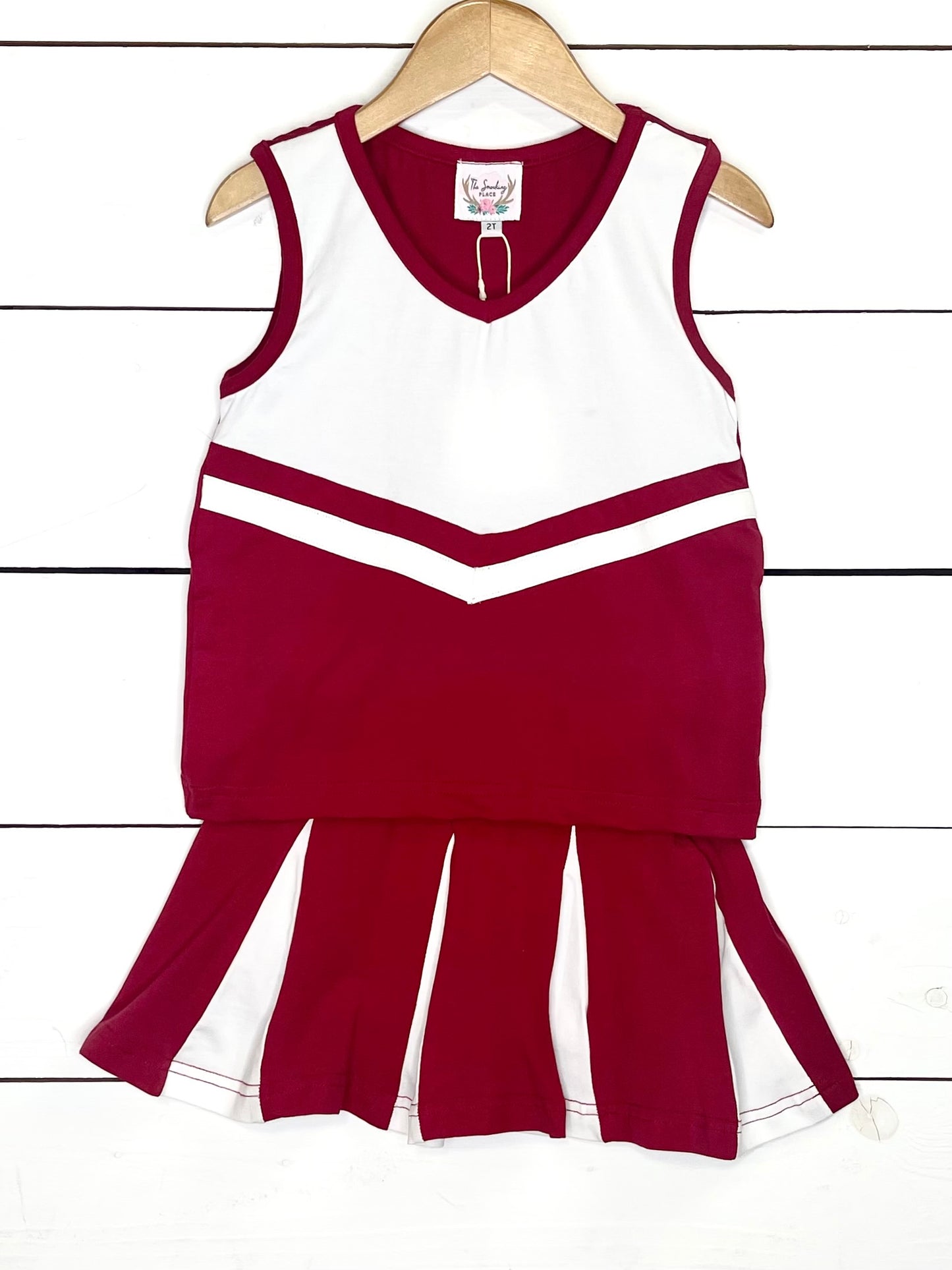 Crimson Knit Cheer Uniform Skort Set