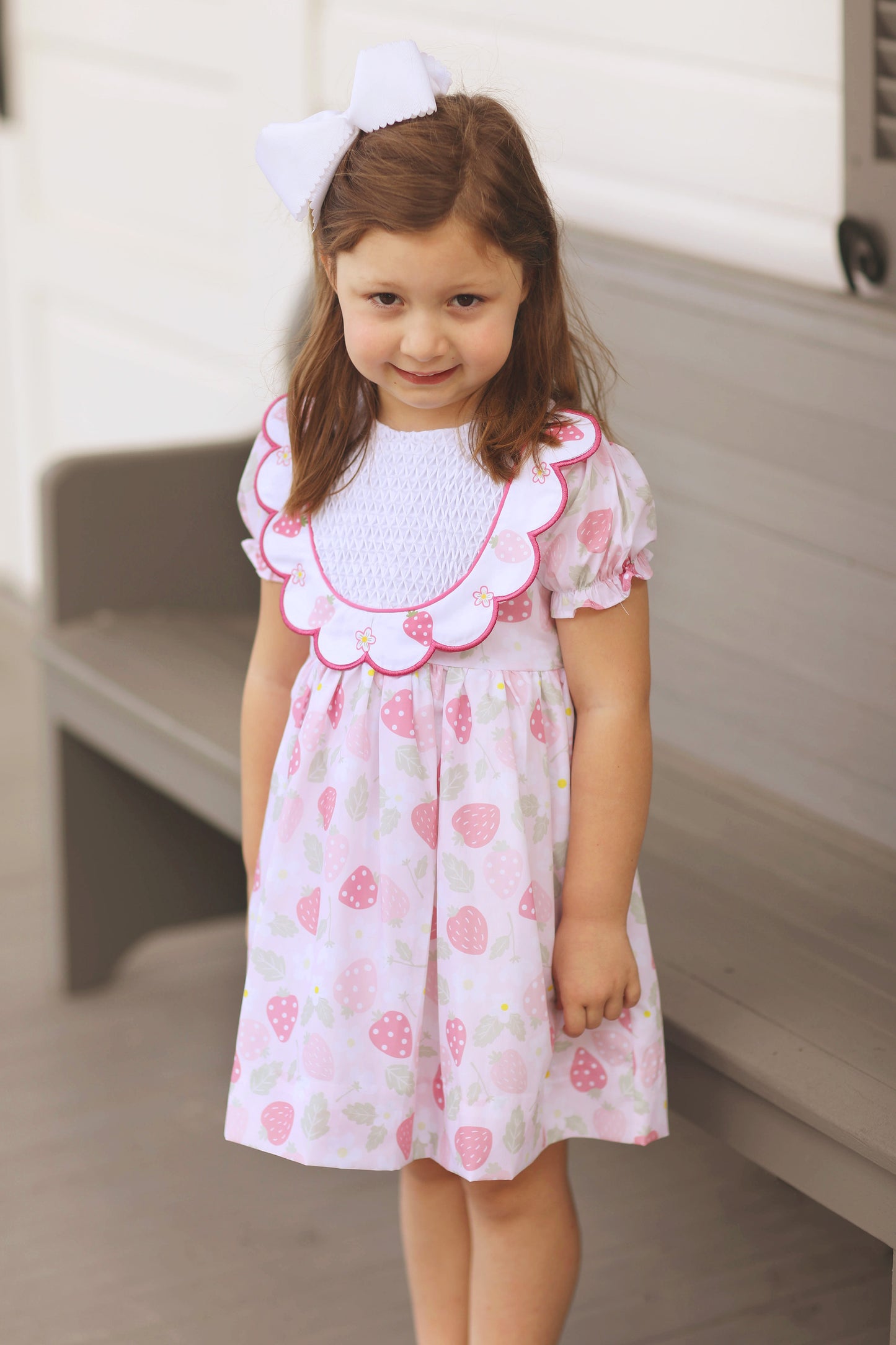 Strawberry Print Ruffle Dress