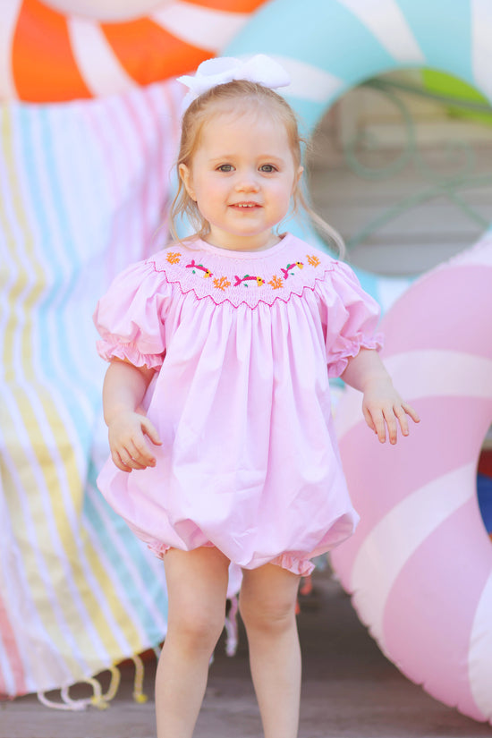 Fish Smocked Pink Bishop Bubble