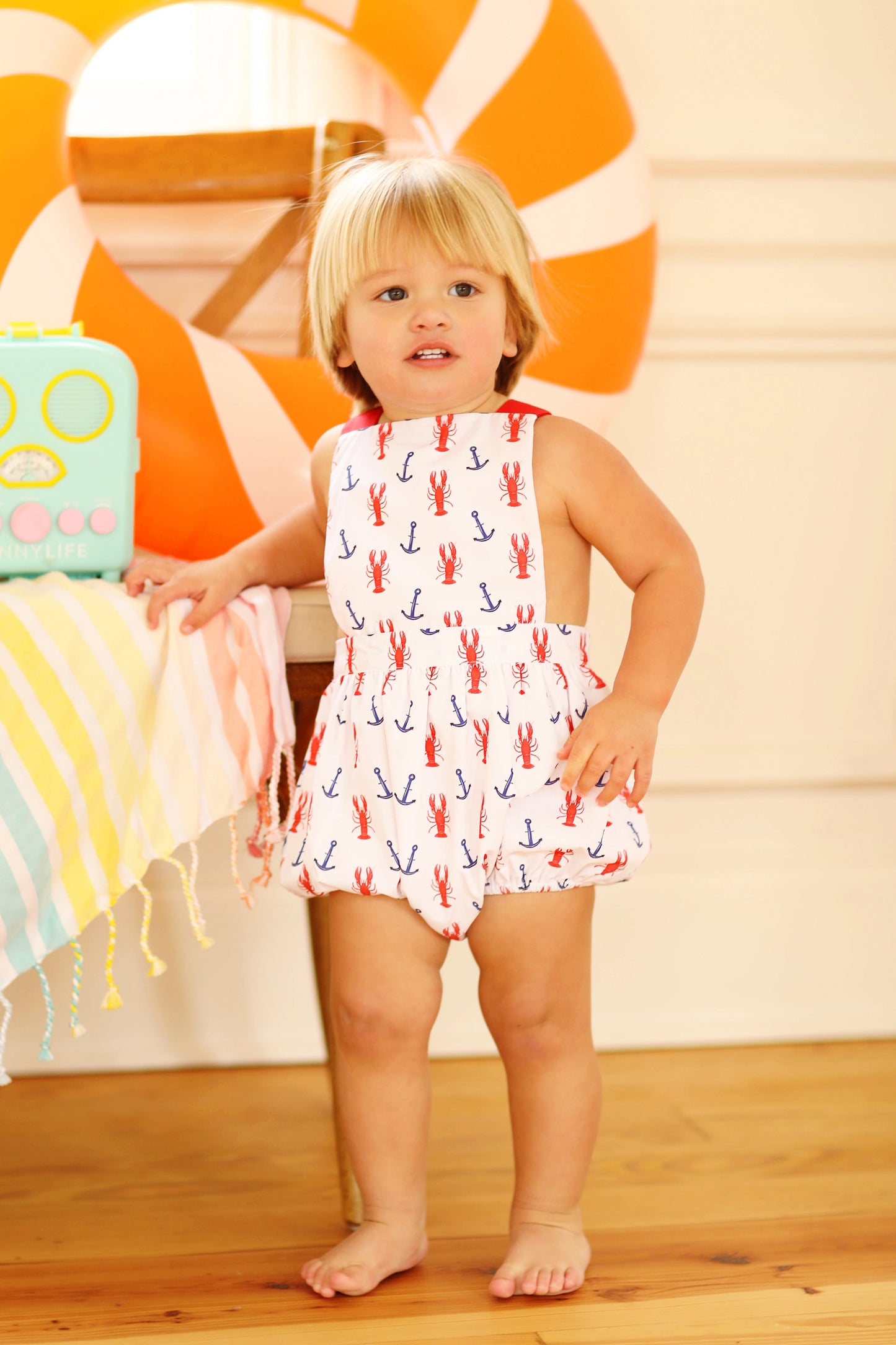 Lobster Anchor Print Sunsuit