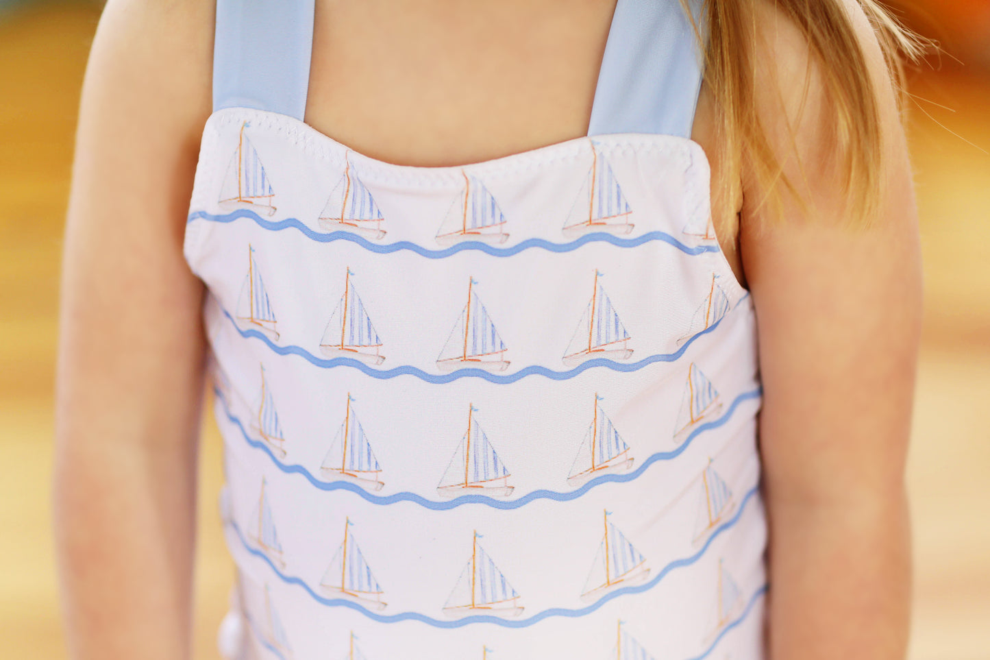 Sailboat Print Bow Swimsuit