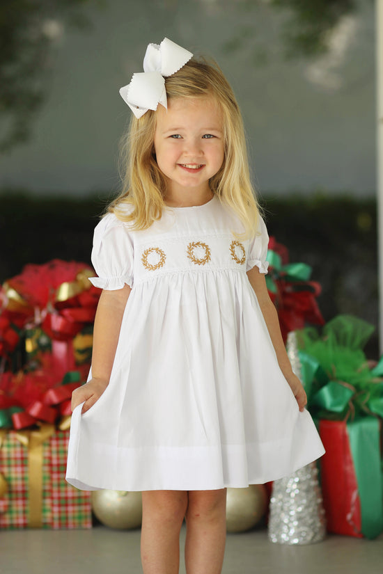 Pearl Wreath Embroidered Dress
