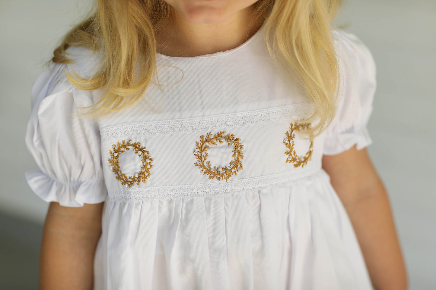 Pearl Wreath Embroidered Dress
