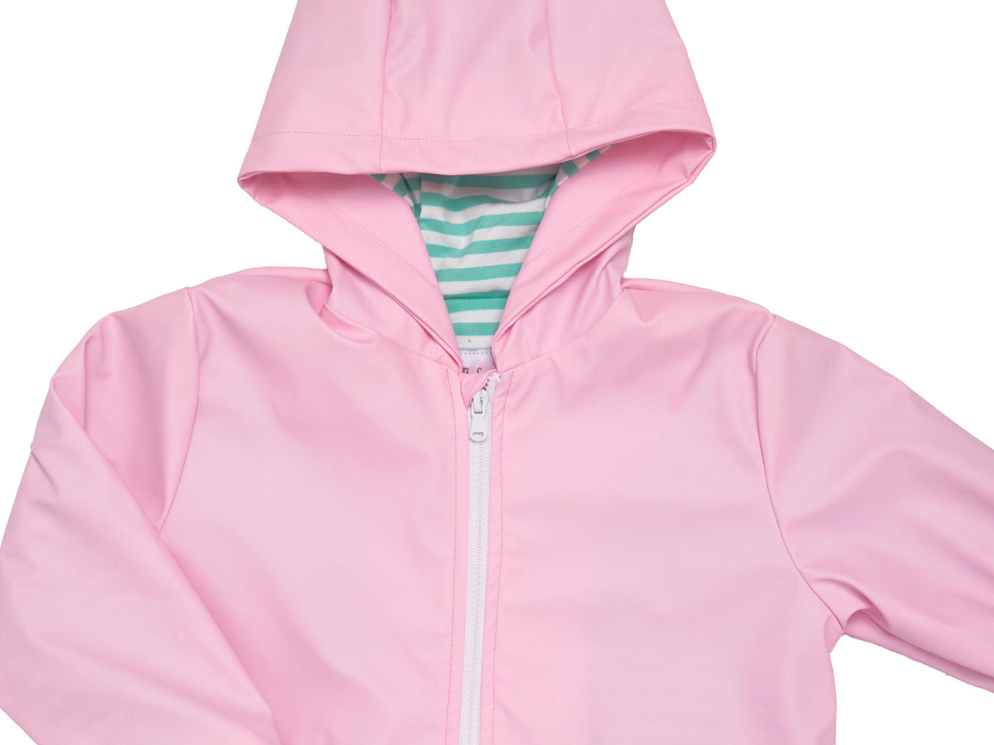 Load image into Gallery viewer, Light Pink Mint Stripe Knit Lining Raincoat
