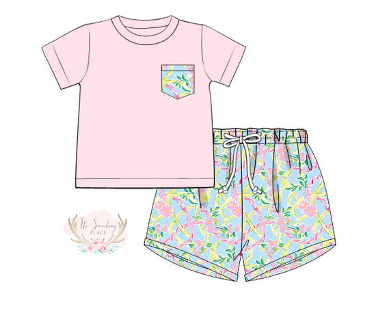 Resort Floral Shorty Short Set