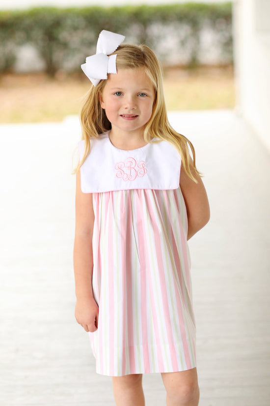 Pastel Stripe Bib Dress