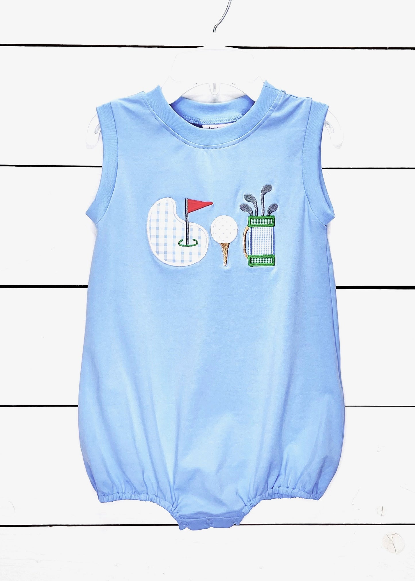 Golf Applique Knit Light Blue Bubble