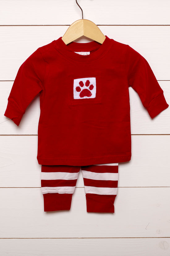 Paw Print Smocked Knit Lounge Wear