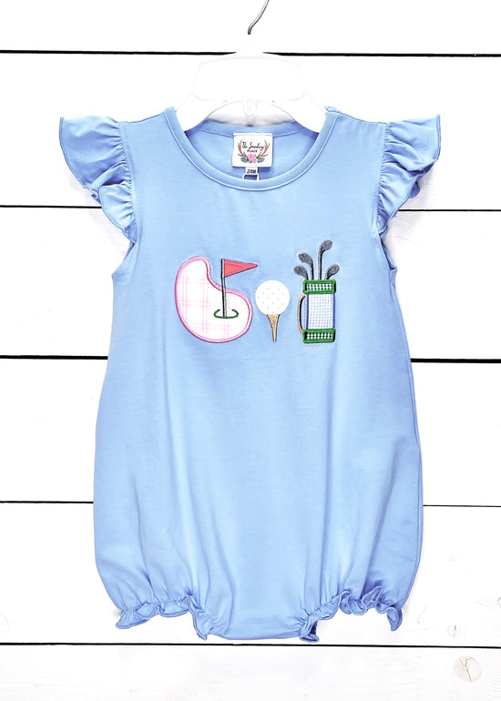 Golf Applique Knit Lavender Angel Wing Bubble