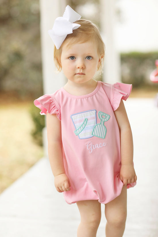 Shovel & Pail Applique Angel Wing Ruffle Bubble