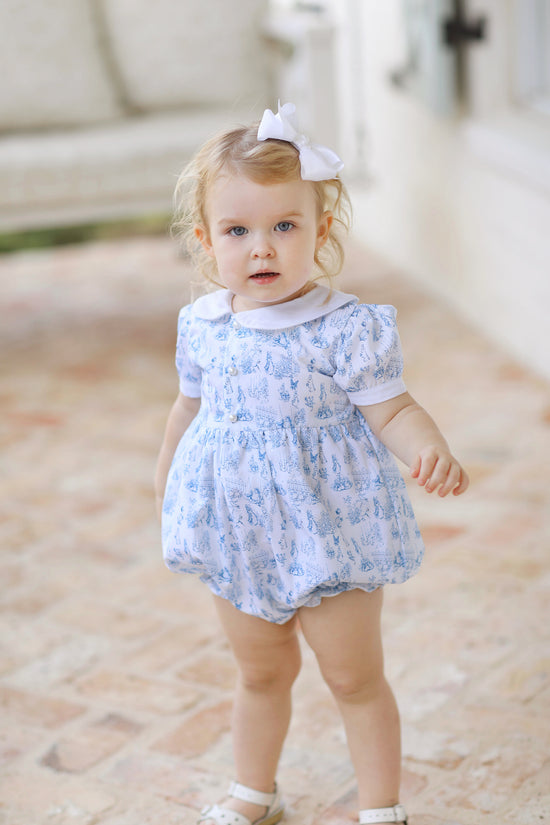 Bunny Toile Pearl Button Bubble