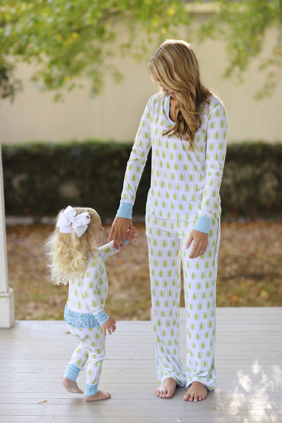 Bamboo Ladies Pajamas Set- Christmas Trees (Luella Lane)