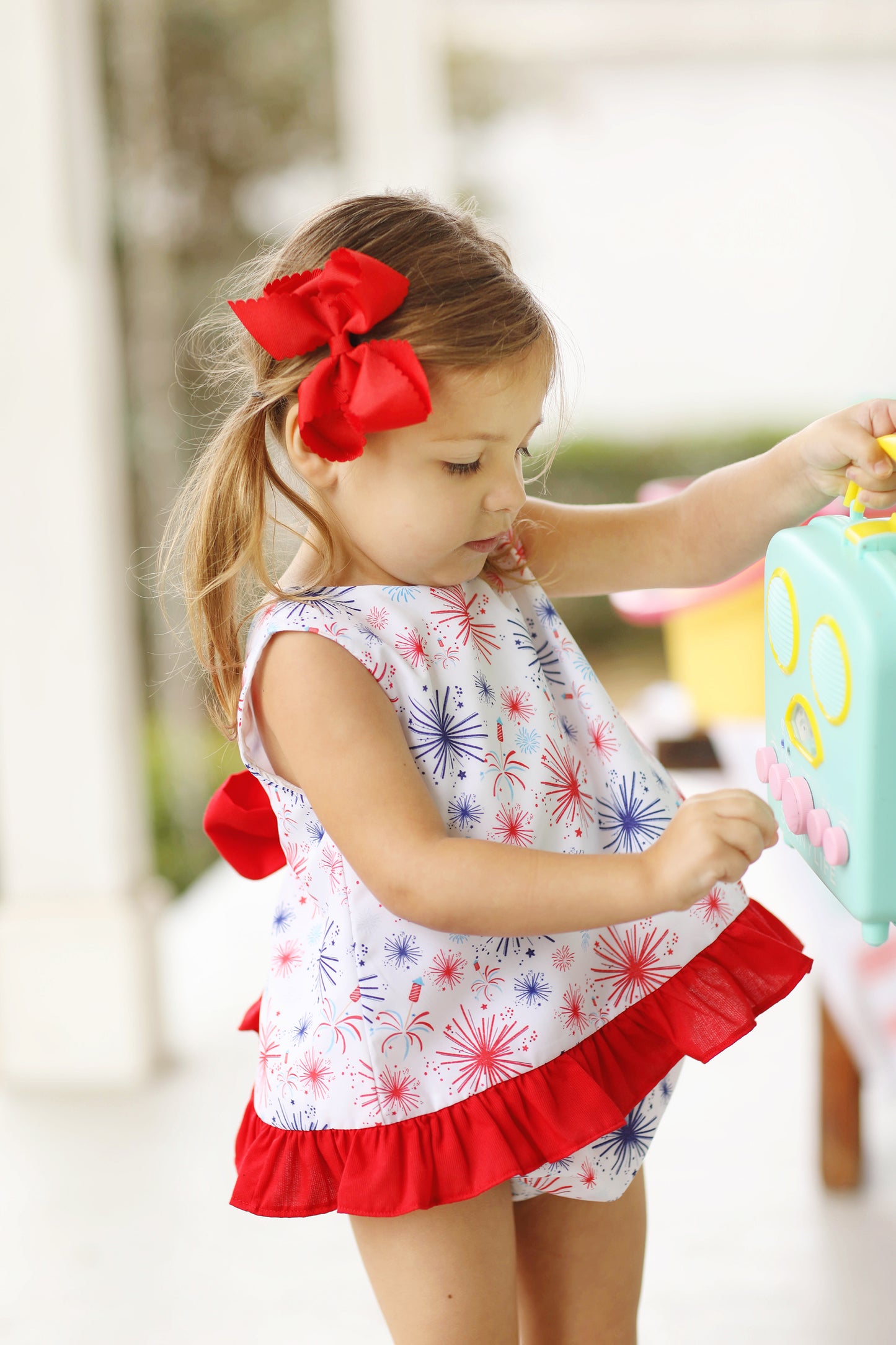 Sparkler Print Tie Back Bloomer Set