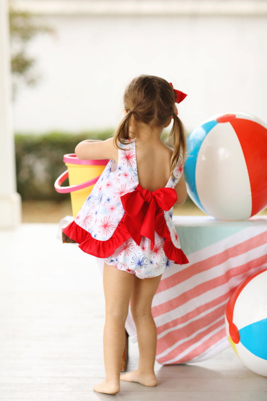 Sparkler Print Tie Back Bloomer Set
