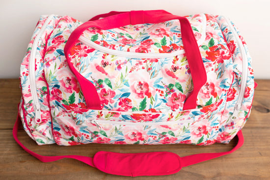 Hot Pink Floral Duffle Bag